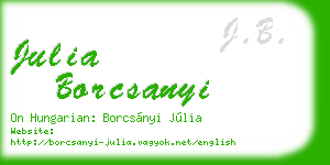 julia borcsanyi business card